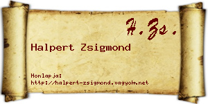 Halpert Zsigmond névjegykártya